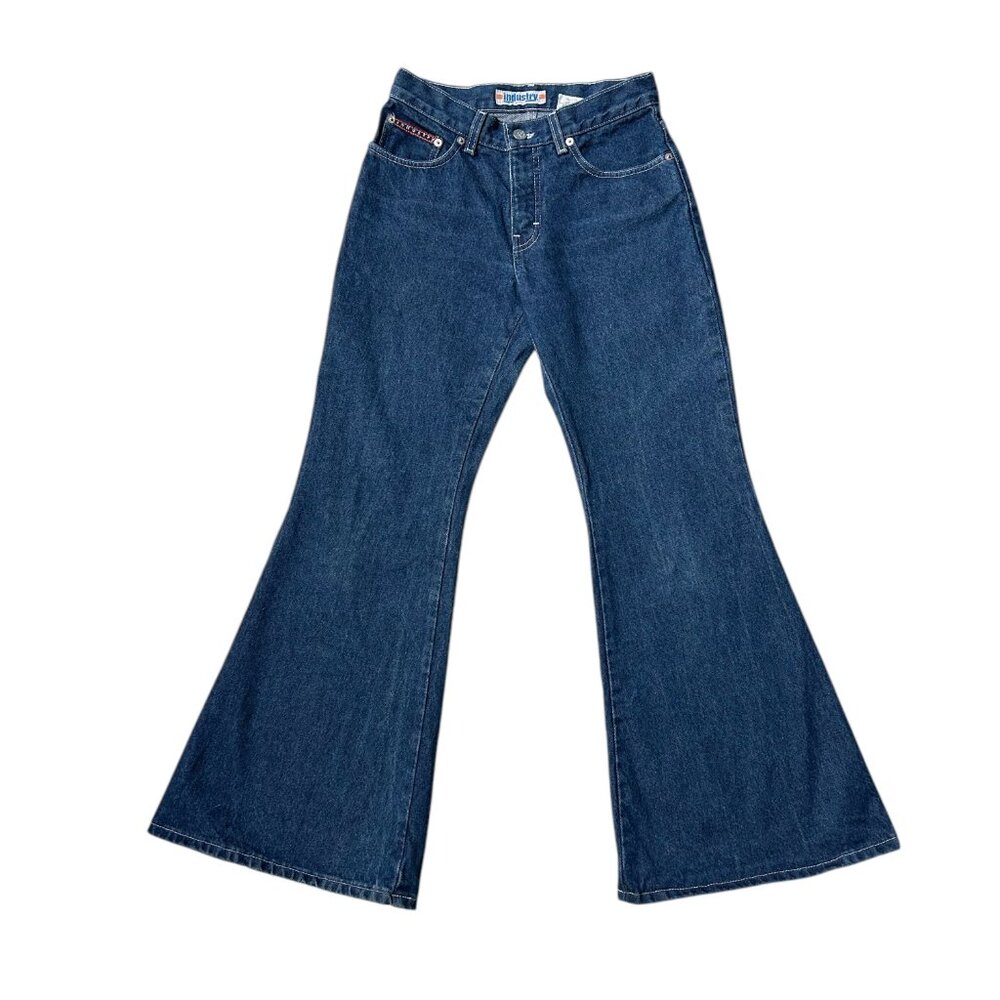 90s vintage low rise flare Raver jeans ultra flared Industry Supply Co rave.